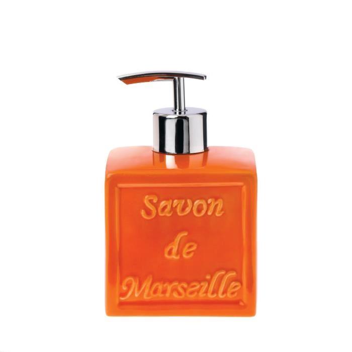 SAVON DE MARSEILLE Distributeur de savon - 15,5x9x9cm - Orange