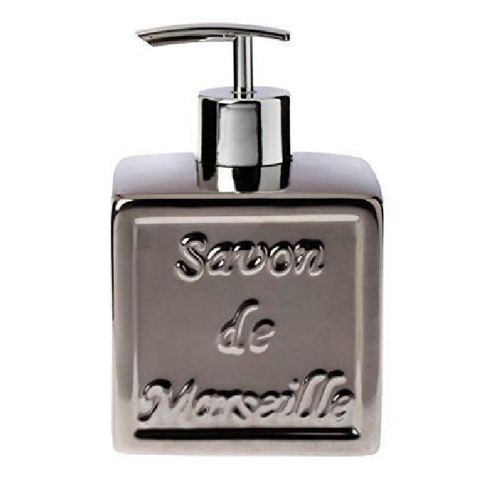 SAVON DE MARSEILLE Distributeur de savon - 14x9x9cm - Argent