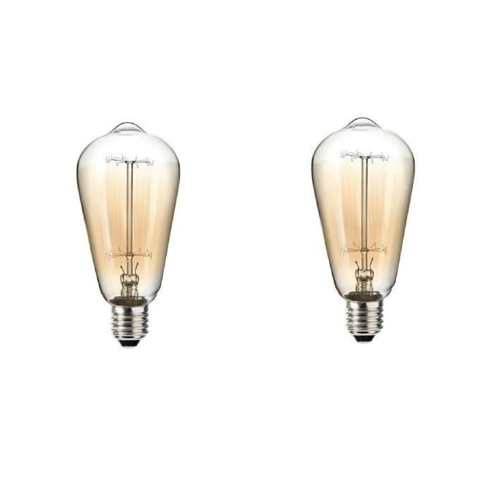 SYLVANIA Lot de 2 ampoules Edison Vintage S64 E27 60 W a incandescence