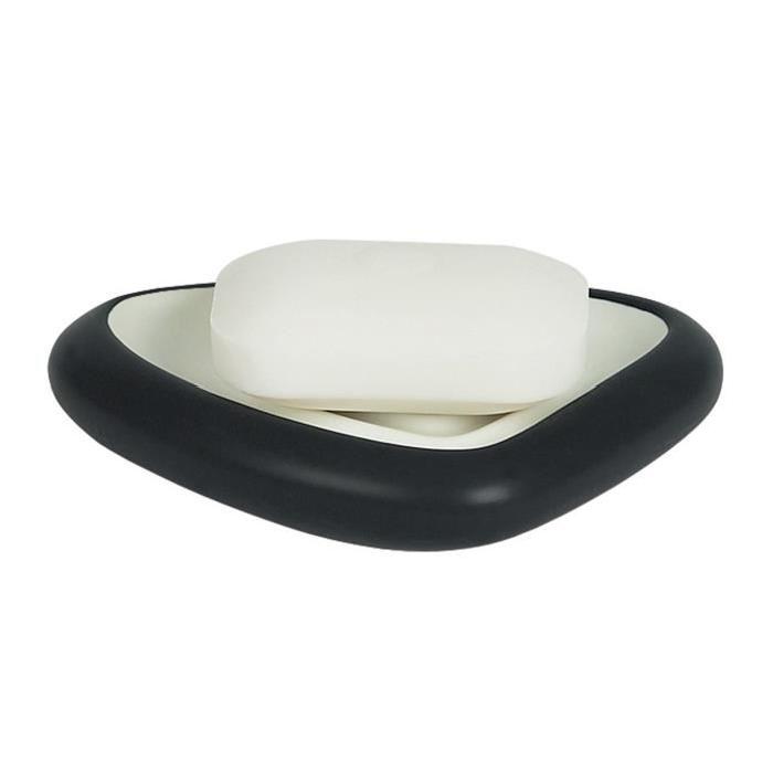 SPIRELLA Porte savon Etna - 3x15x10,5cm - Noir et Blanc