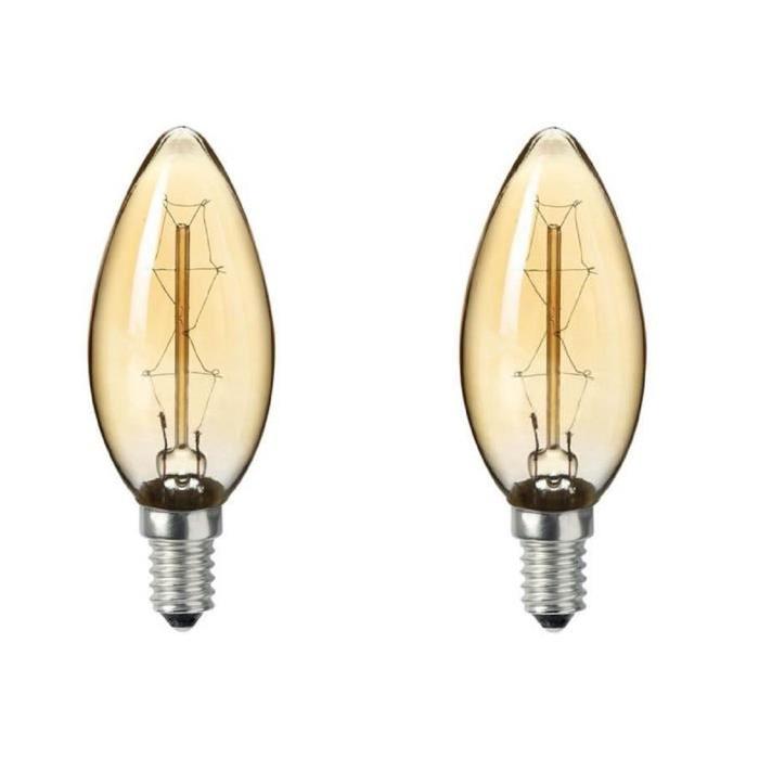 SYLVANIA Lot de 2 ampoules Edison Vintage flamme E14 40 W a incandescence