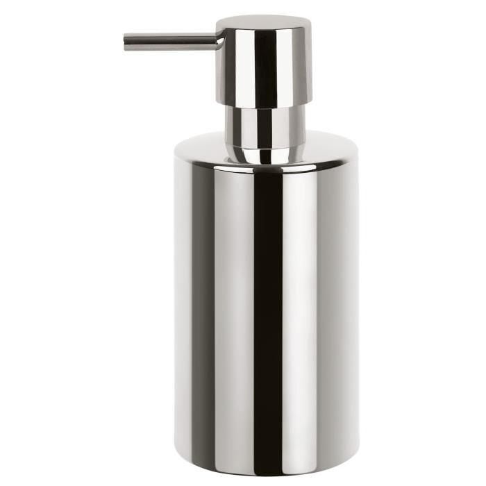 TUBE Distributeur de savon Porcelaine - 16x7x7 cm - Chrome