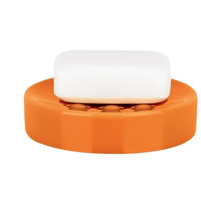 TUBE Porte savon Gres - 2,6x11x11 cm - Orange