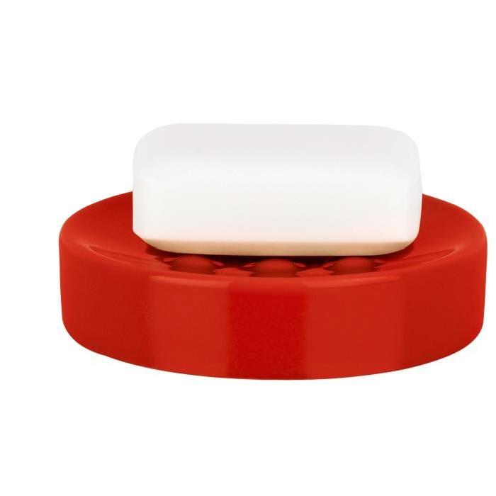 TUBE Porte savon Gres - 2,6x11x11 cm - Rouge