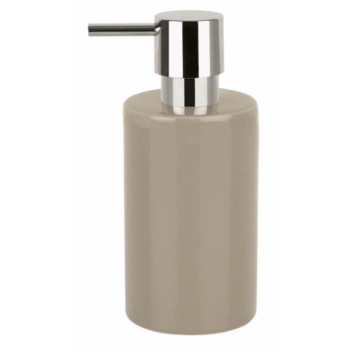 TUBE Distributeur de savon Gres - 16x7x7 cm - Taupe