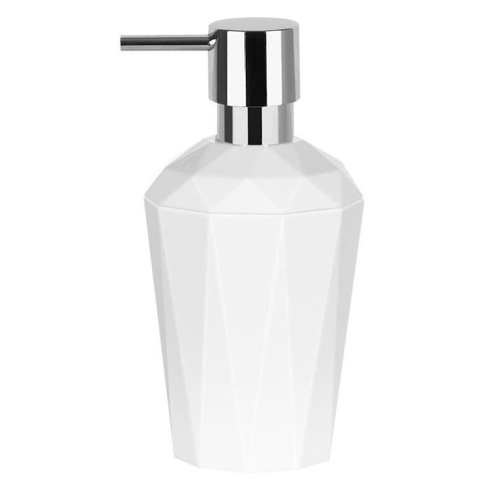 SPIRELLA Distributeur de savon Cristal - 17x8,5x8,5cm - Blanc opaque