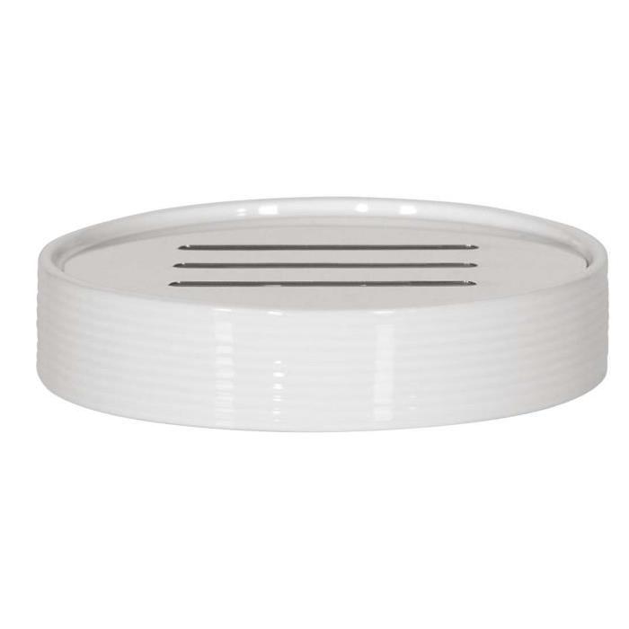 TUBE Porte savon Porcelaine - 2,5x10,5x10,5 cm - Blanc