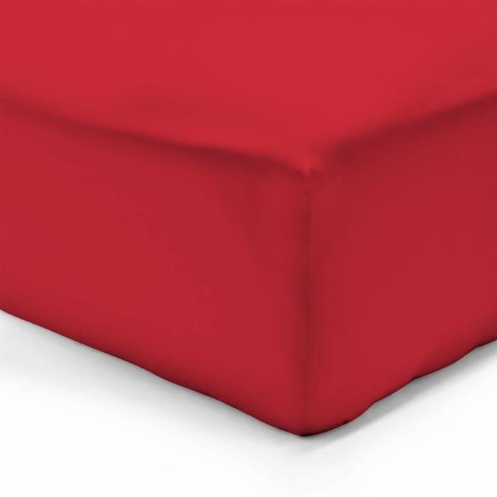 VISION Drap housse 200x200cm ROUGE