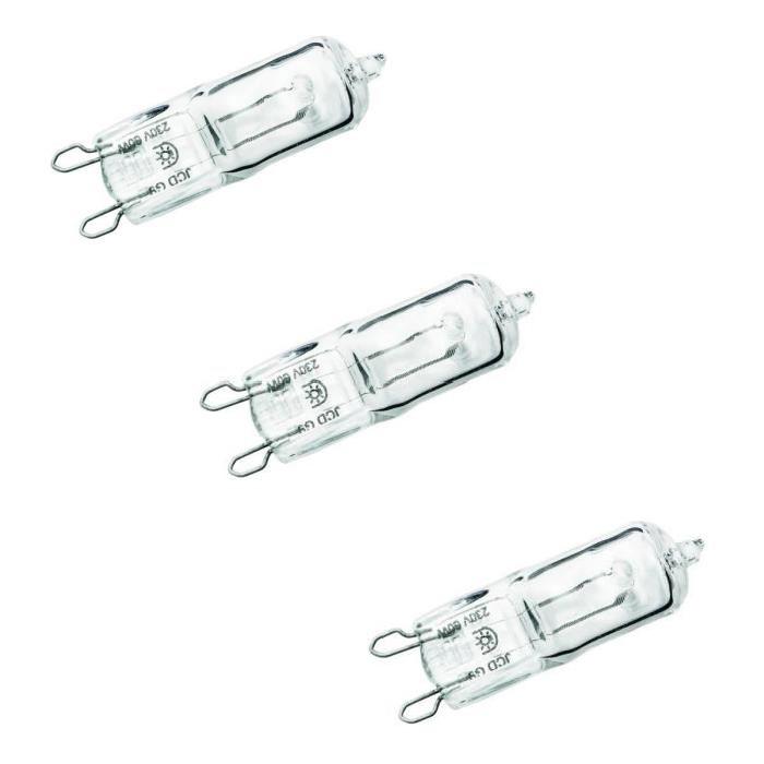 SYLVANIA Lot de 3 ampoules Hi-pin Ecohalo G9 53 W équivalent a 75 W