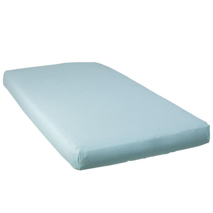 BABYCALIN Drap Housse BébéTurquoise 60 x 120 cm Jersey 130gr/m˛