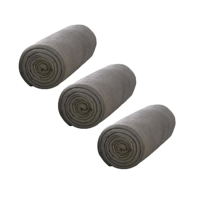 TODAY Pack de 3 Draps Housse 100% coton 90x190 cm bronze