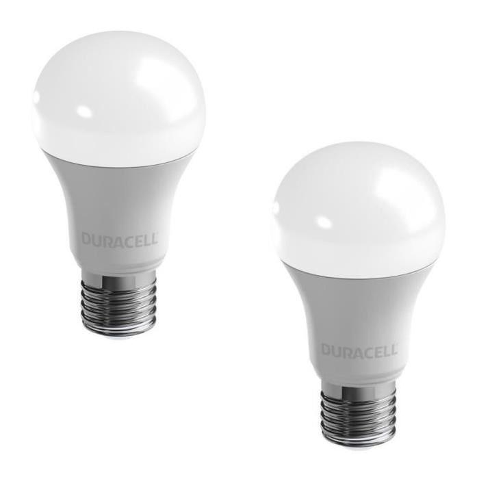 DURACELL Lot de 2 ampoules LED E27 11,6 W équivalent 75 W blanc chaud