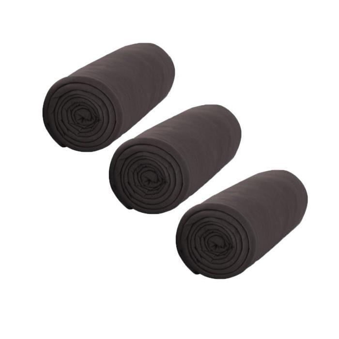 TODAY Pack de 3 Draps Housse 100% coton 160x200 cm cacao