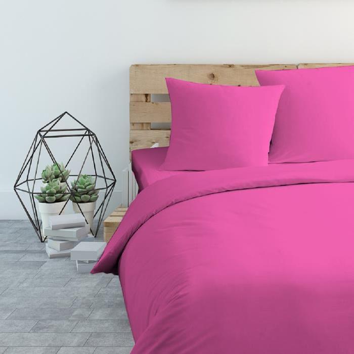 COTE DECO Drap Housse Microfibre 160x200cm - Fushia