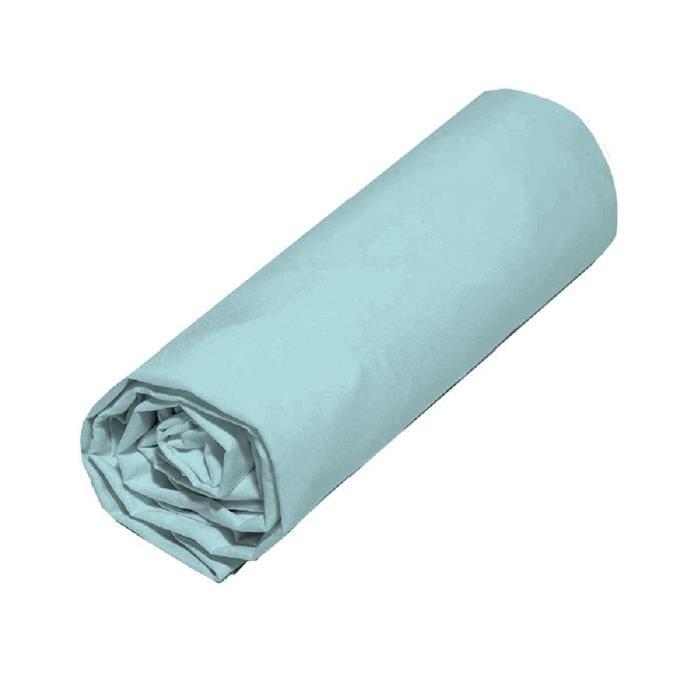 COTE DECO Drap Housse Microfibre  90x190cm - Aqua