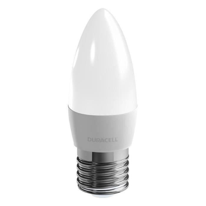 DURACELL Lot de 2 ampoules LED E27 flamme 3,4 W équivalent 25 W blanc chaud