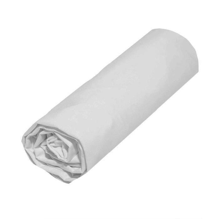 COTE DECO Drap Housse Microfibre - 90x190cm - Blanc - bonnets 25cm