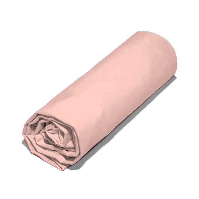 COTE DECO Drap Housse Microfibre - 90x190cm - Rose