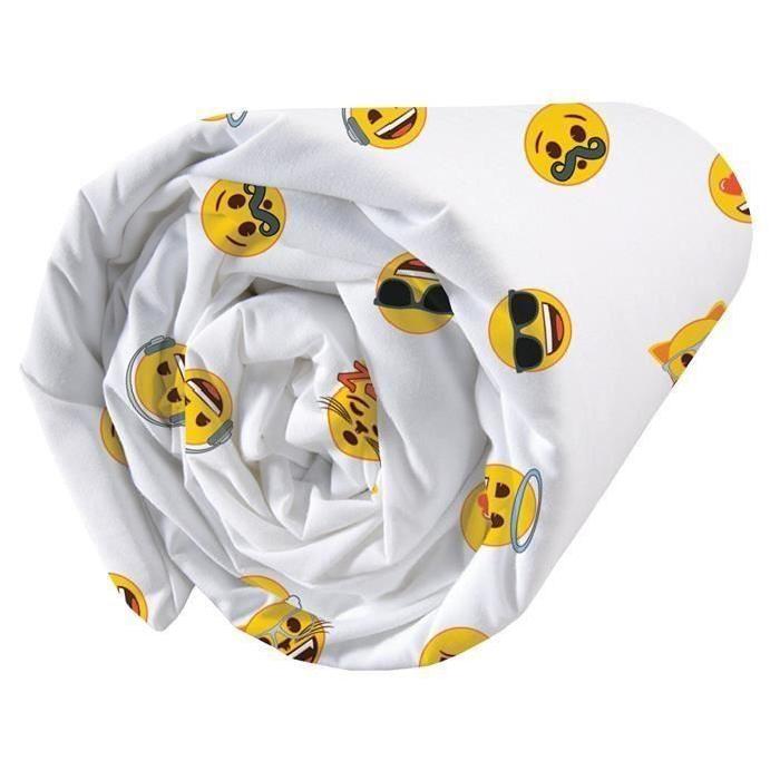 EMOJI PARTY TIME Drap housse 140 x 190 cm