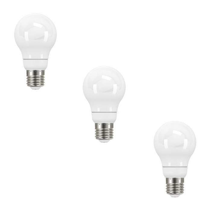 NITYAM Lot de 3 ampoules LED E27 standard globe 12 W équivalent a 75 W blanc chaud