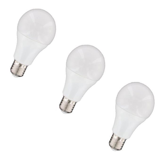 NITYAM Lot de 3 ampoules LED E27 standard globe 8 W équivalent a 60 W blanc chaud