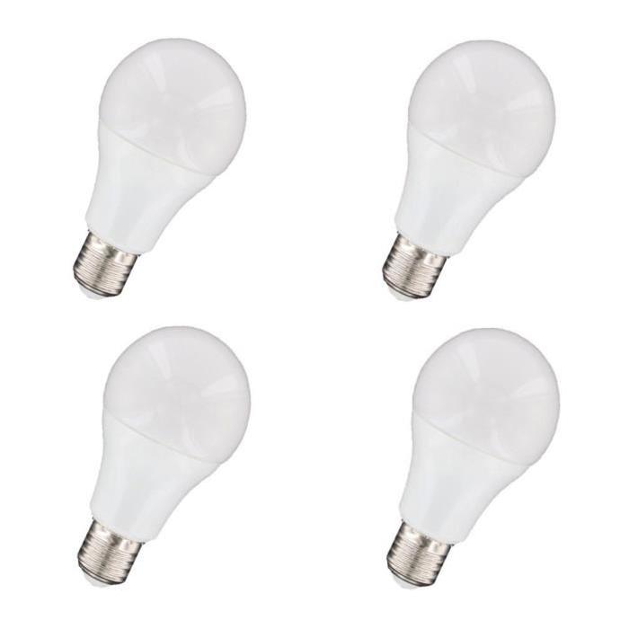 NITYAM Lot de 4 ampoules LED E27 standard globe 8 W équivalent a 60 W blanc chaud