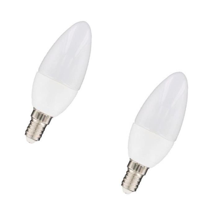 NITYAM Lot de 2 ampoules LED E14 flamme 4 W équivalent a 35 W blanc chaud