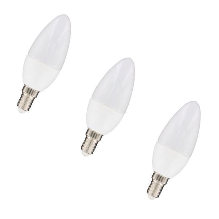 NITYAM Lot de 3 ampoules LED E14 flamme 4 W équivalent a 35 W blanc chaud