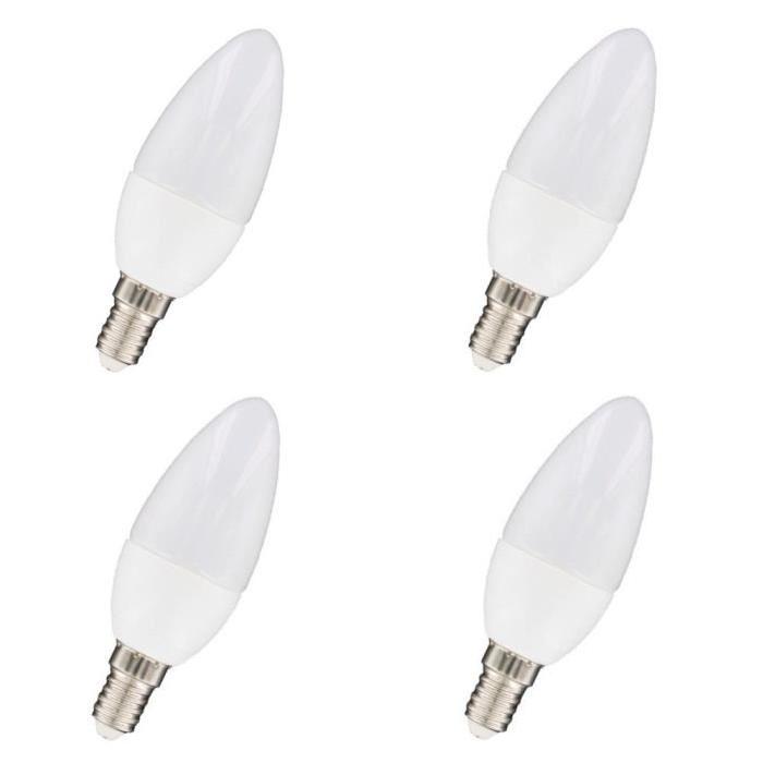 NITYAM Lot de 4 ampoules LED E14 flamme 4 W équivalent a 35 W blanc chaud