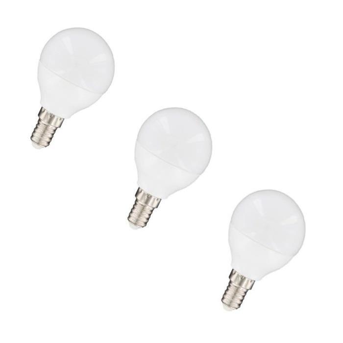 NITYAM Lot de 3 ampoules LED E14 sphérique 5 W équivalent a 35 W blanc chaud