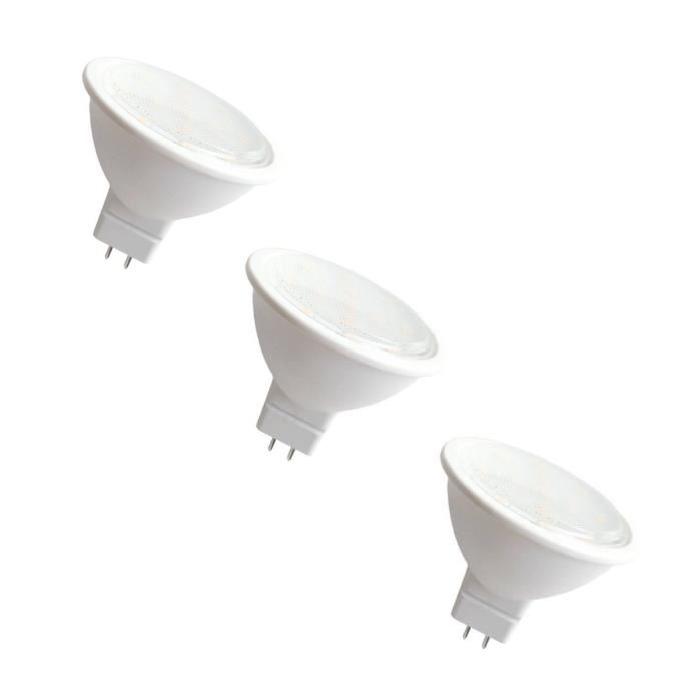 NITYAM Lot de 3 ampoules spot LED GU5.3 4 W équivalent a 35 W blanc chaud