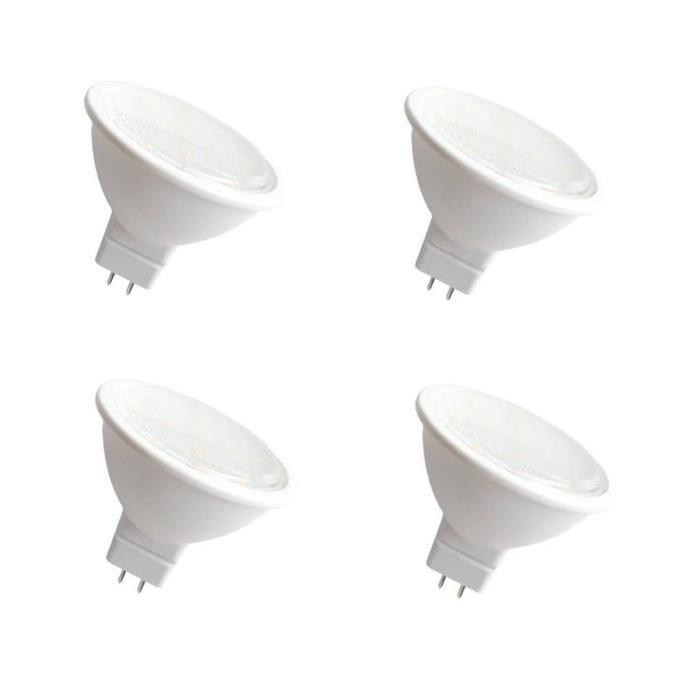 NITYAM Lot de 4 ampoules spot LED GU5.3 4 W équivalent a 35 W blanc chaud