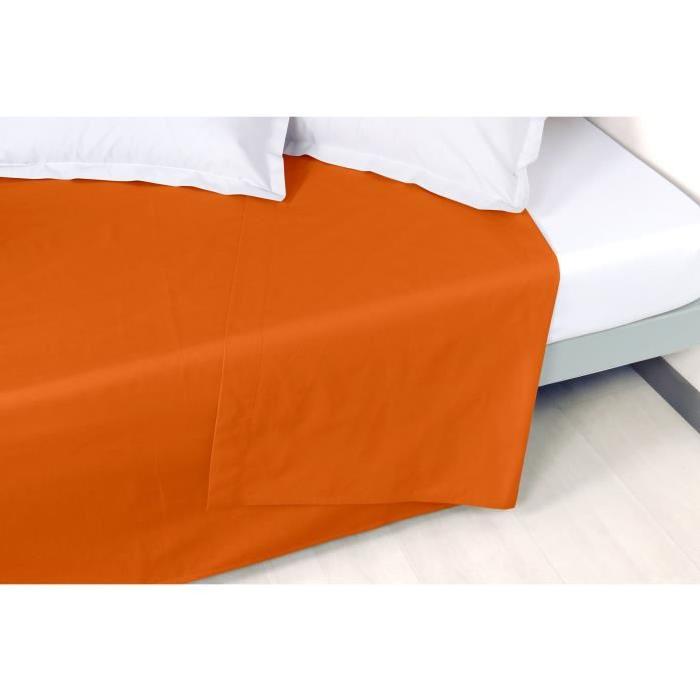 VENT DU SUD Drap plat Percale Manoir - Cuivre - 180x290cm