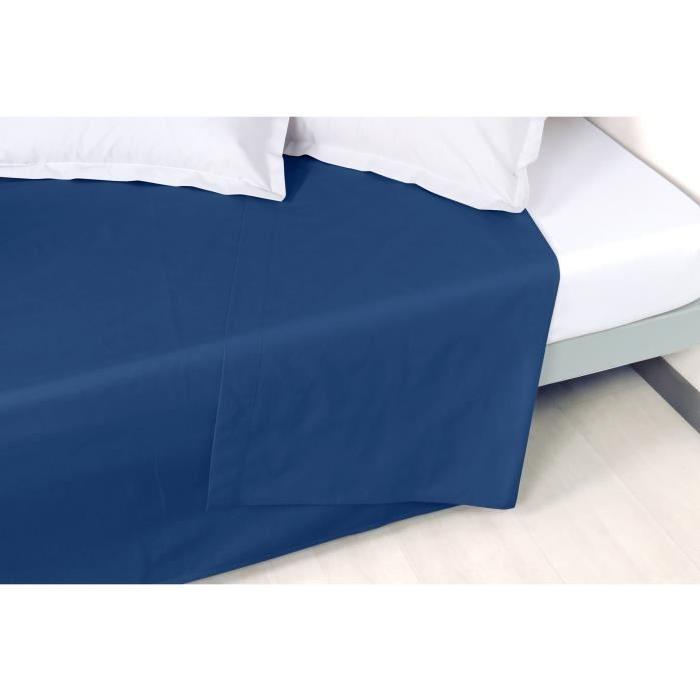 VENT DU SUD Drap plat Percale Manoir - Océan - 180x290cm