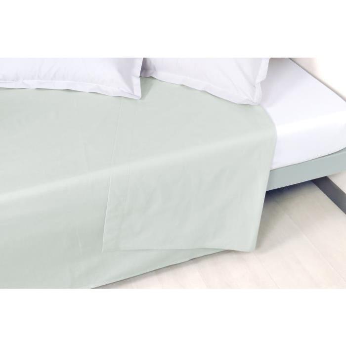 VENT DU SUD Drap plat Percale Manoir - Perle - 180x290cm