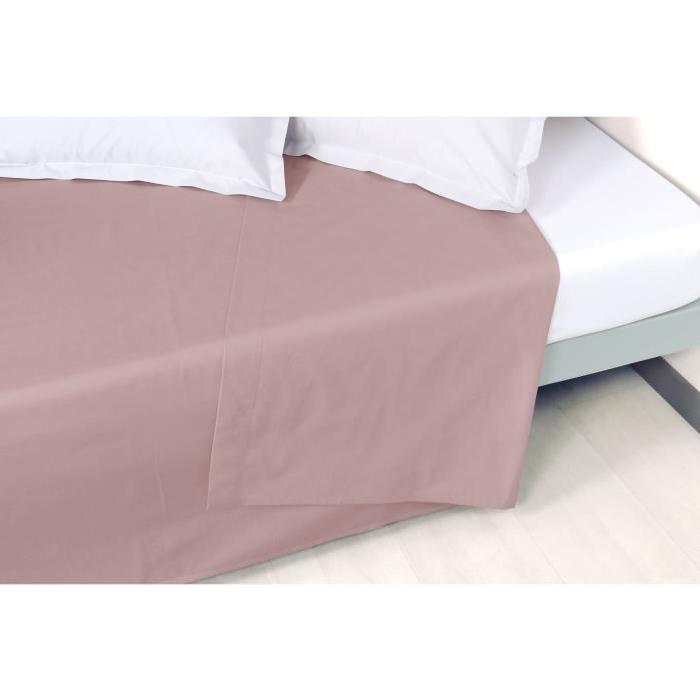 VENT DU SUD Drap plat Percale Manoir - Prune - 180x290cm