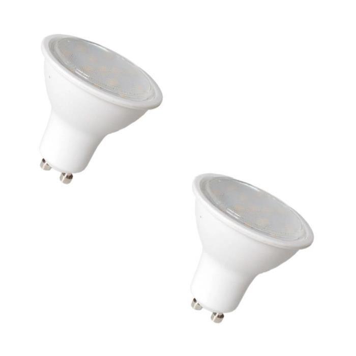 NITYAM Lot de 2 ampoules spot LED GU10 6 W équivalent a 50 W blanc chaud