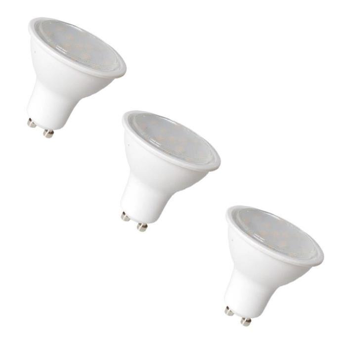 NITYAM Lot de 3 ampoules spot LED GU10 6 W équivalent a 50 W blanc chaud