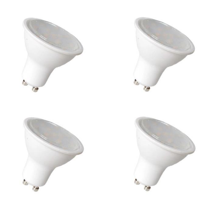 NITYAM Lot de 4 ampoules spot LED GU10 6 W équivalent a 50 W blanc chaud