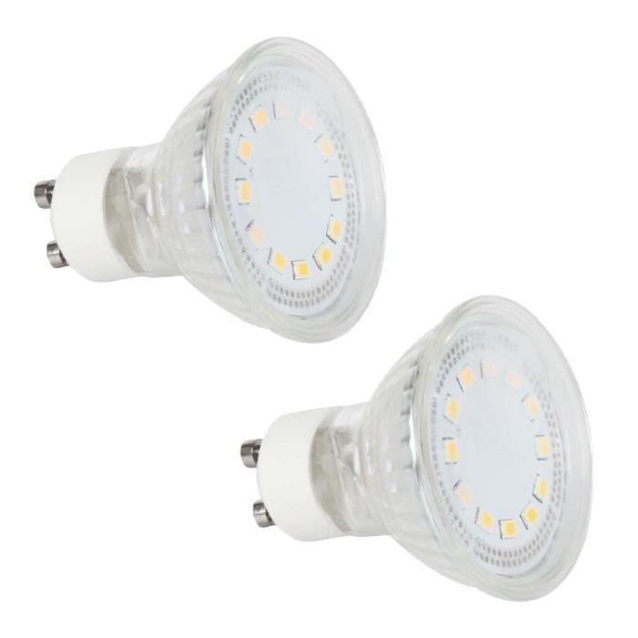 MACADAM LIGHTING Lot de 2 ampoules LED GU10 3 W équivalent a 25 W blanc neutre