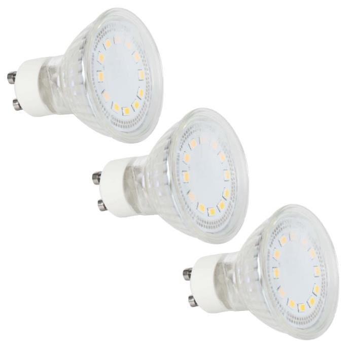 MACADAM LIGHTING Lot de 3 ampoules LED GU10 3 W équivalent a 25 W blanc neutre