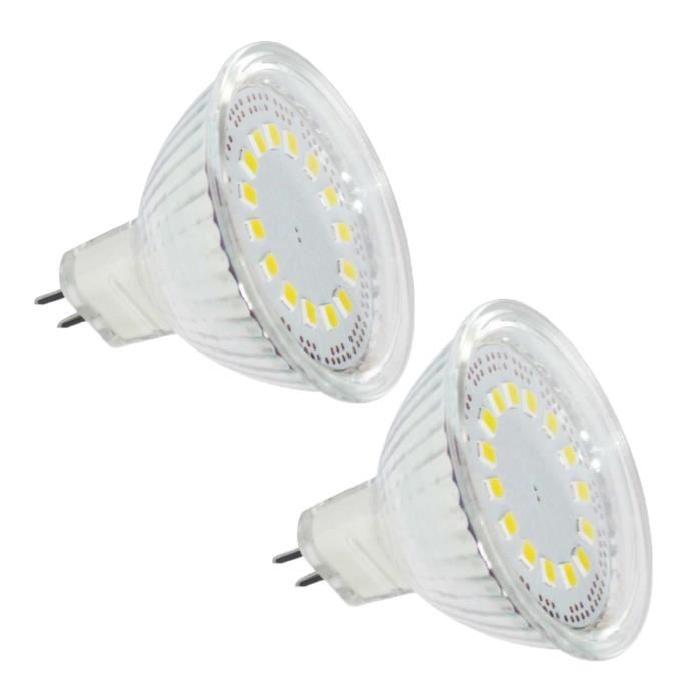 MACADAM LIGHTING Lot de 2 ampoules LED GU5,3 4 W équivalent a 20 W blanc neutre