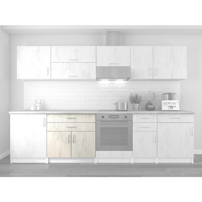 OBI Meuble bas de cuisine L 80 cm - Décor chene Sanremo et blanc