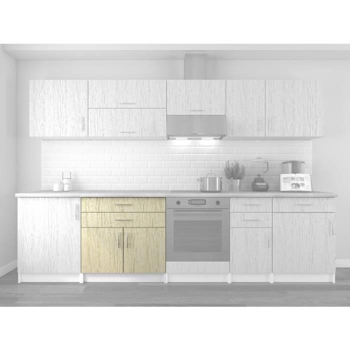 OBI Meuble bas de cuisine L 80 cm - Décor chene Monumental et blanc