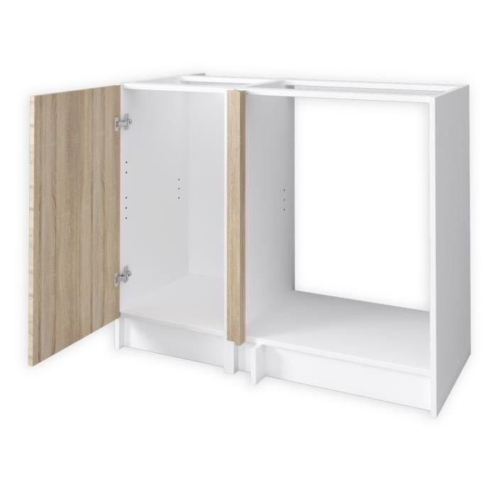 OBI Meuble bas d'angle 100 cm - Décor chene clair