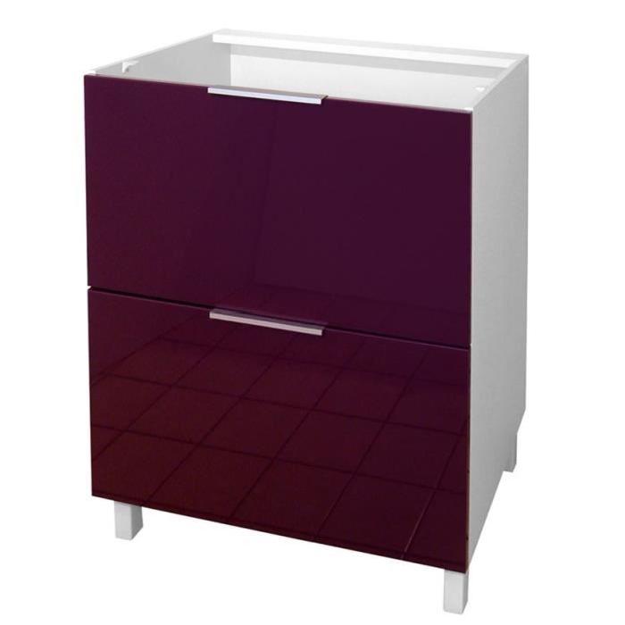 POP Meuble bas de cuisine L 60 cm - Aubergine