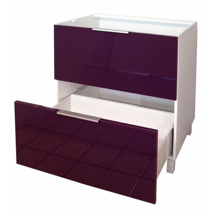 POP Meuble bas de cuisine L 60 cm - Aubergine