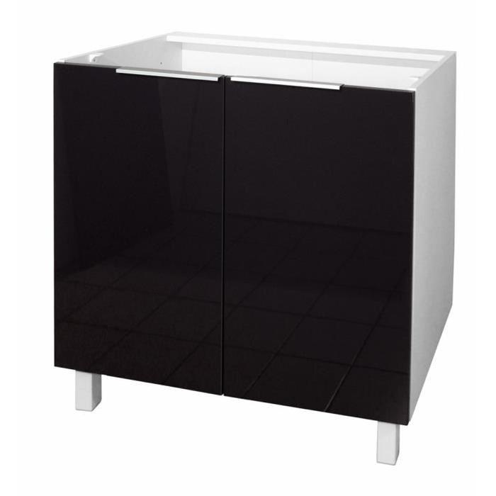 POP Meuble bas de cuisine L 80 cm - Noir