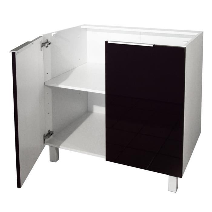 POP Meuble bas de cuisine L 80 cm - Noir