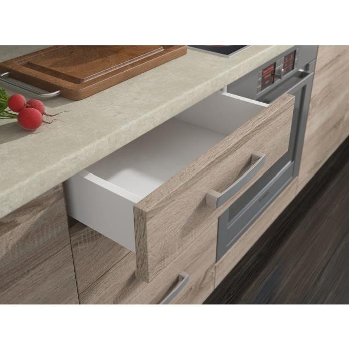 LASSEN Meuble bas de cuisine sous évier 80 cm - Décor chene sonoma